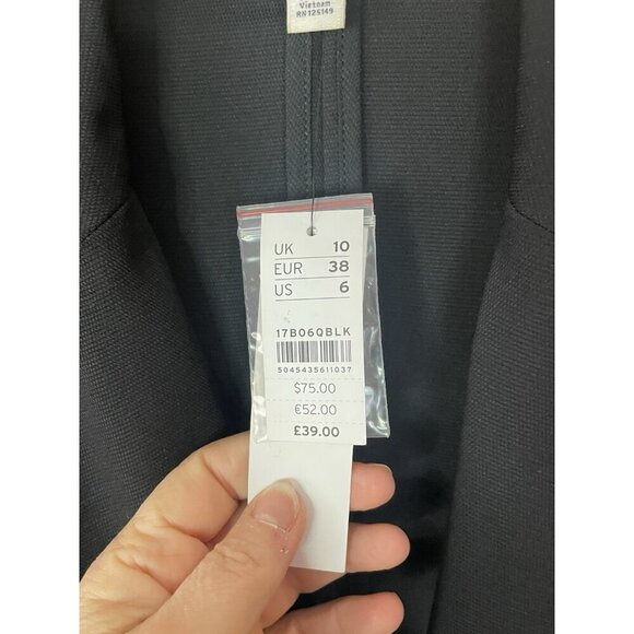 Topshop Blazer Jacket Womens Sz 6 Medium Black Career Party Casual - Picture 4 of 6